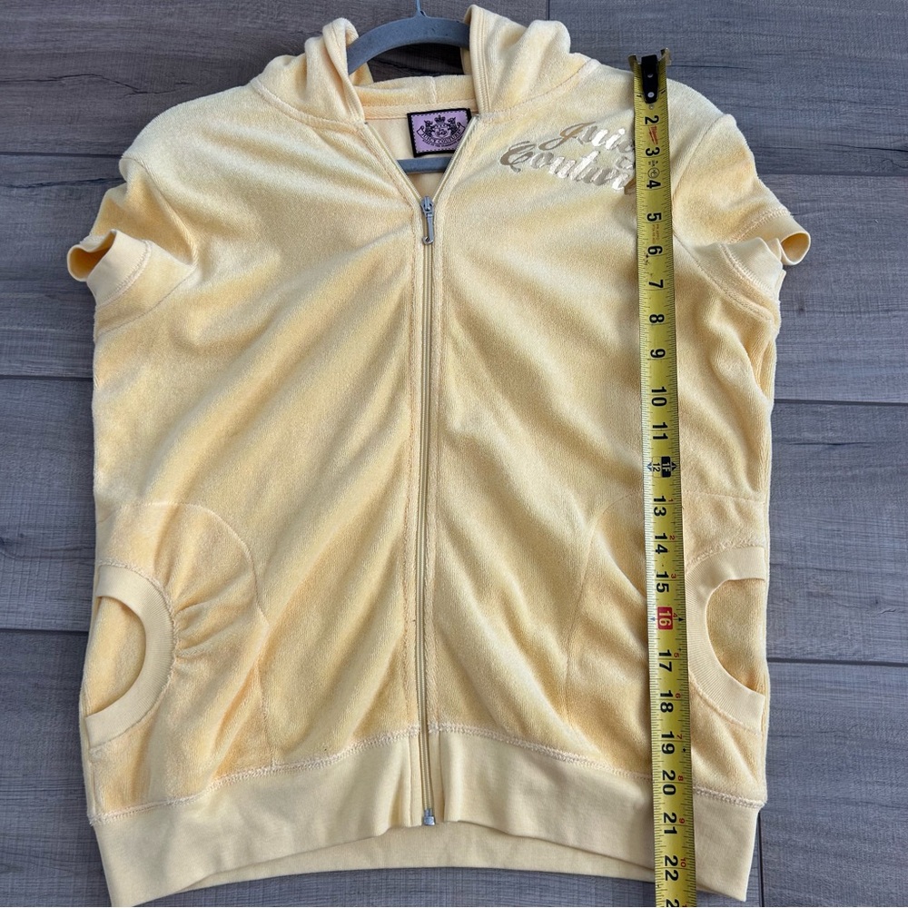 Vintage Juicy Couture Y2K Yellow Short Sleeve Track Suit Jacket XL - Picture 10 of 10